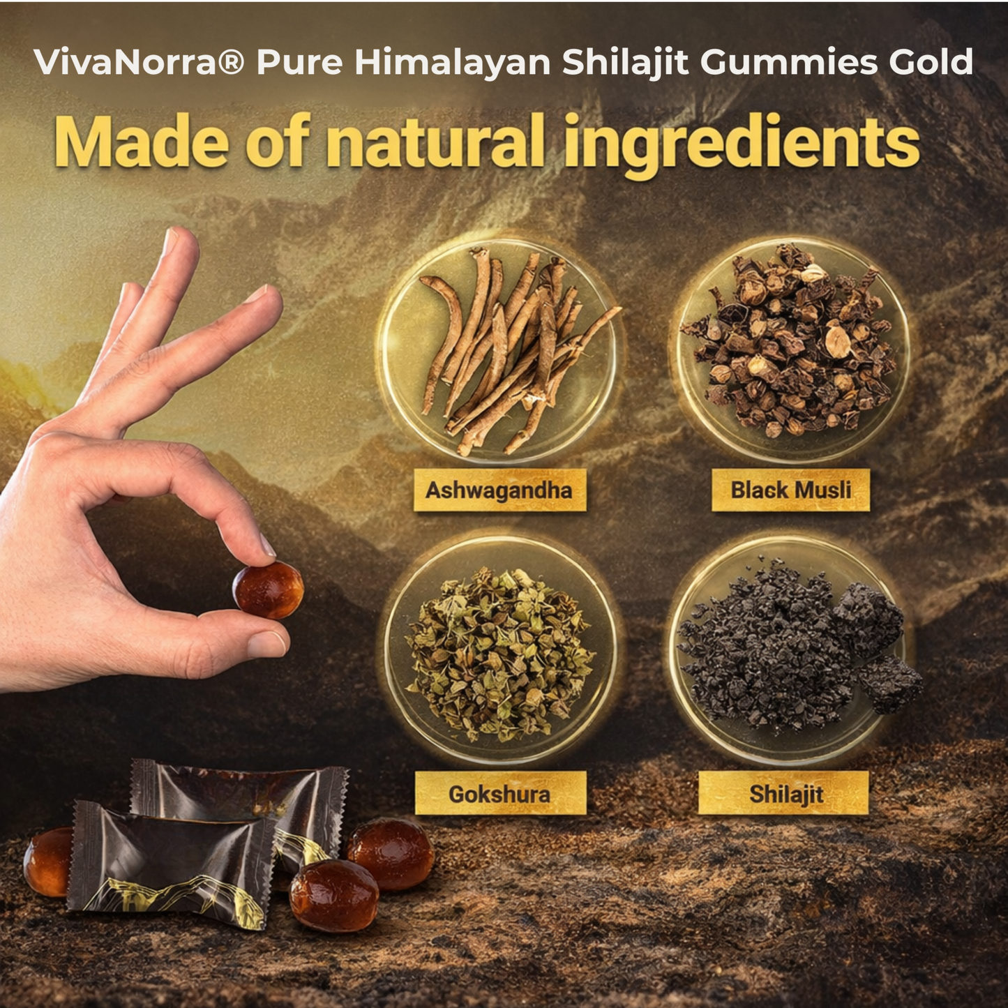 VivaNorra® Himalayan Gold Shilajit Gummies